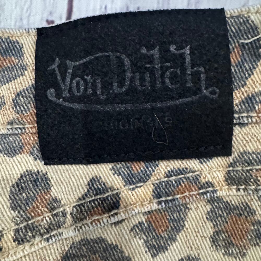 Von Dutch Originals Leopard Print Y2K Mini Skirt Flying Eyeball Women Size S EUC - Picture 8 of 11